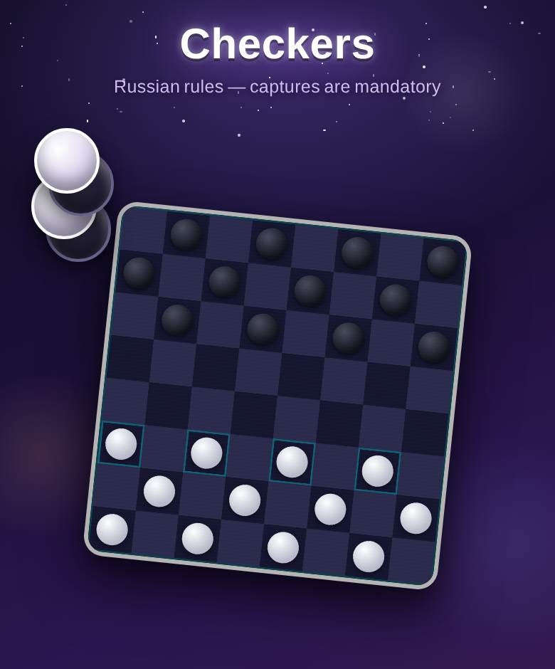 Checkers — game screenshot on playparty.live