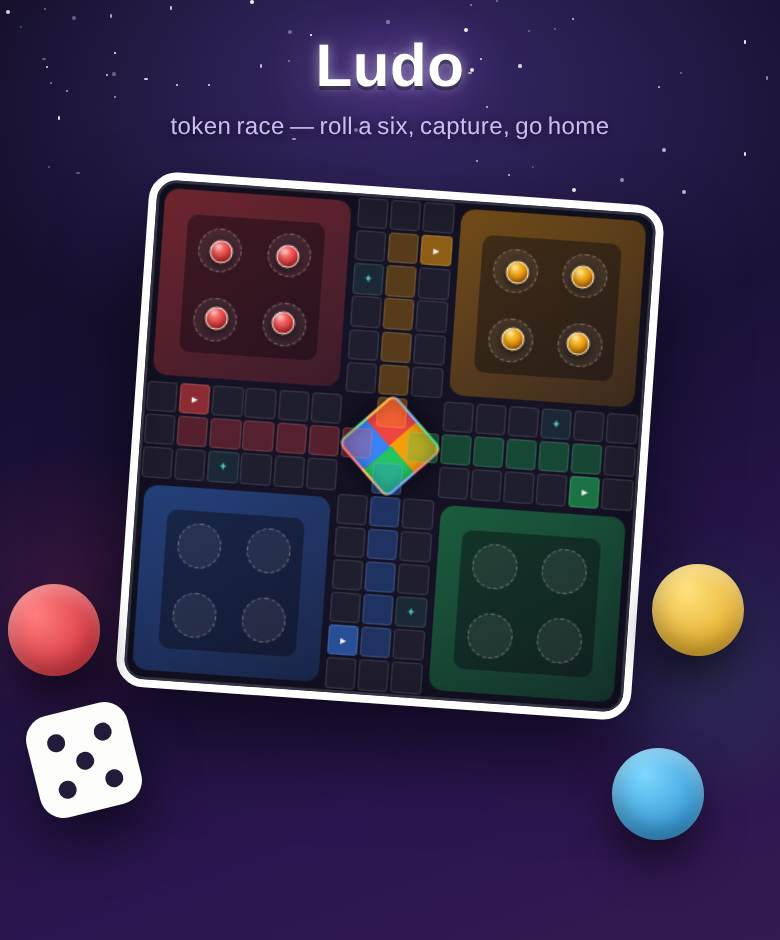 לודו — צילום מסך מהמשחק ב-playparty.live