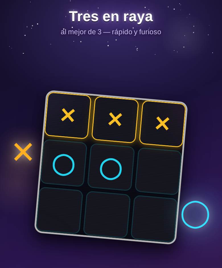 Tres en raya — captura del juego en playparty.live